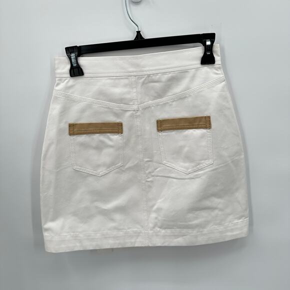 BLDWN NWT White Button Front Mini Alexis Skirt in Optic White // 2 - Picture 7 of 10